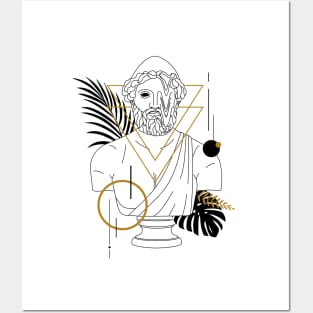 Hephaestus (Vulcanus). Creative Illustration In Geometric And Line Art Style Posters and Art